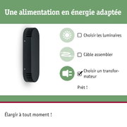 Boîtier noir en aluminium avec fentes de ventilation pour systèmes d'éclairage économes en énergie