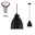 Neordic Set Pendant luminaire Hilla + LED Reflector E27 black dimmable metal / 230V 200lm 6,5W 1300K Black metal pendant lamp with pink LED light and included bulb, modern lighting for living spaces.