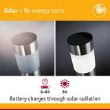 Solar stainless steel outdoor light with battery charging 6-8 hours via solar radiation, energy saving