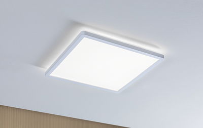 Modern square white LED ceiling light with energy-saving illumination for living spaces