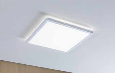Modern square white LED ceiling light with energy-saving illumination for living spaces