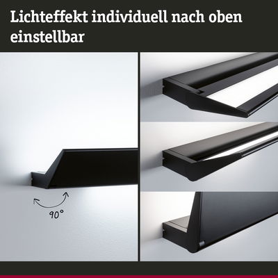 Schwarze LED-Wandleuchte aus Metall mit verstellbarem Lichtwinkel für moderne Innenbeleuchtung