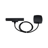 Black LED track lighting system with cable and power box for versatile lighting setups