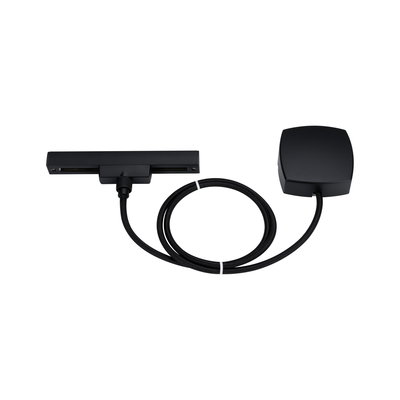 Black LED track lighting system with cable and power box for versatile lighting setups