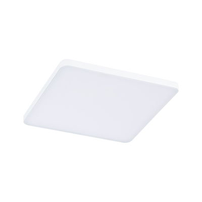 Square white LED ceiling light with plastic diffuser for modern room lighting