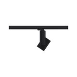 Black metal LED spotlight on track system for flexible indoor lighting solutions