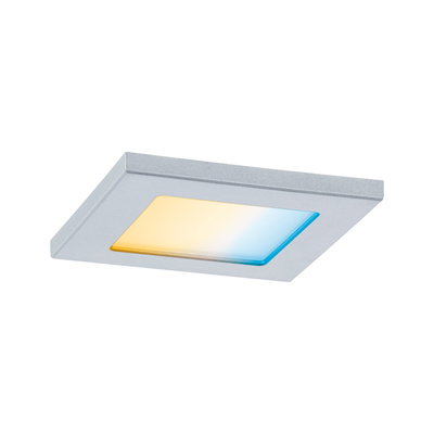 Vierkante zilveren LED-plafondlamp met warm en koel wit licht voor woonruimtes