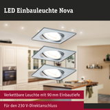 LED Einbauleuchte Nova aus gebürstetem Aluminium in Silber für moderne Küchenbeleuchtung