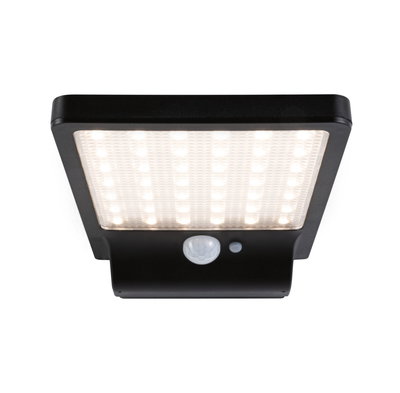 Schwarze LED-Außenwandleuchte mit Bewegungsmelder und hellem Licht für sichere Hausbeleuchtung