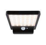 Zwarte LED-buitenwandlamp met bewegingssensor voor heldere verlichting en veiligheid thuis