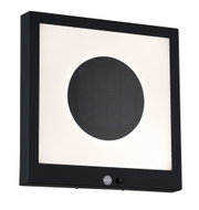 Applique murale solaire noire avec détecteur de mouvement et panneau lumineux blanc pour extérieur