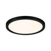 Runde LED-Deckenleuchte mit schwarzem Metallrahmen und warmweißem Licht für moderne Innenräume