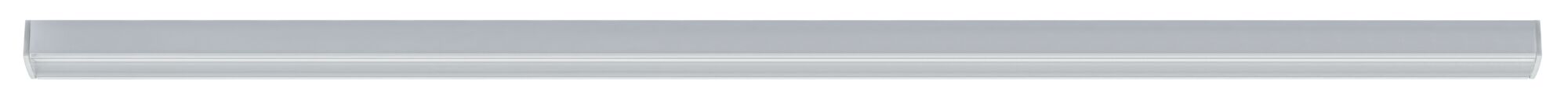 Long silver aluminium LED light with opal diffuser for modern indoor lighting solutions