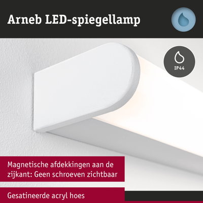 Arneb LED-spiegellamp van wit acryl met IP44 bescherming voor badkamerverlichting