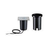 Spot encastré LED carré en acier inoxydable avec boîtier plastique noir et câble