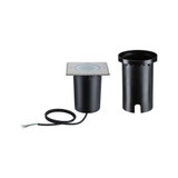 Spot encastré LED carré en acier inoxydable avec boîtier plastique noir et câble