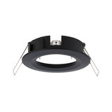 Black metal recessed spotlight with spring clips for LED ceiling installation lighting