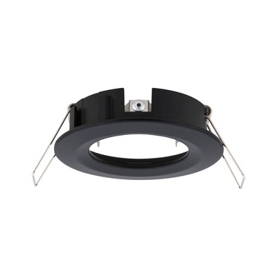 Black metal recessed spotlight with spring clips for LED ceiling installation lighting