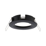 Zwarte metalen inbouwspot met veerclips voor LED-plafondverlichting