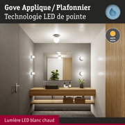 Applique et plafonnier LED Gove en blanc chaud pour salle de bain moderne avec bois et pierre