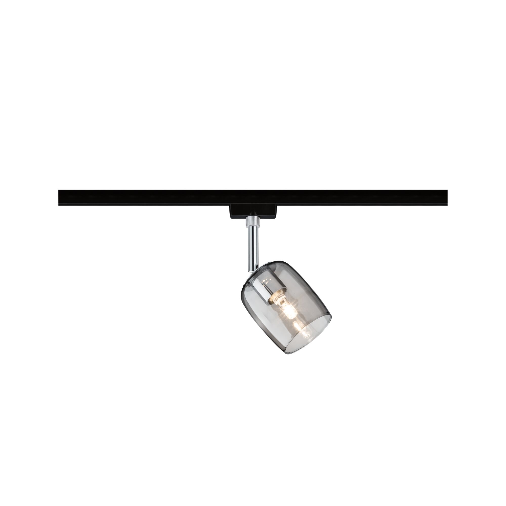 Modern ceiling light with black metal frame and smoked glass, LED spotlight for home lighting