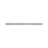 Flexible LED strip with warm white LEDs on silver board for modern lighting solutions