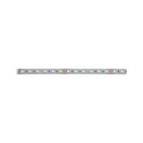 Flexible LED-Lichtleiste mit warmweißen LEDs auf silberner Platine für moderne Beleuchtungslösungen