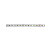 Flexible LED-Lichtleiste mit warmweißen LEDs auf silberner Platine für moderne Beleuchtung