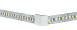 LED-strip met witte kunststof hoekverbinder voor 24V verlichtingssystemen, flexibele lichtoplossing