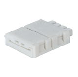 White plastic connector with two contacts for LED lighting systems
