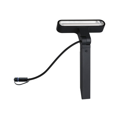 Black LED outdoor spike light with cable for garden and exterior lighting solutions