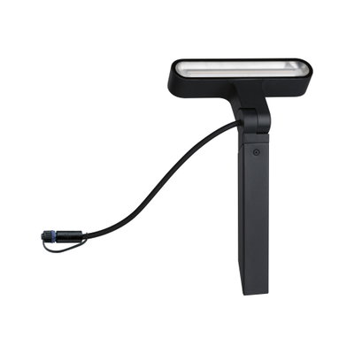 Black LED outdoor spike light with cable for garden and exterior lighting solutions