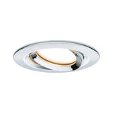 Round recessed spotlight in chrome metal with adjustable head for versatile lighting solutions