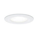Round white LED recessed light with matte frame for energy-efficient ceiling illumination