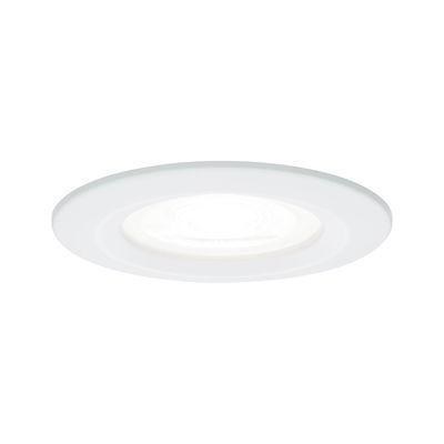 Round white LED recessed light with matte frame for energy-efficient ceiling illumination
