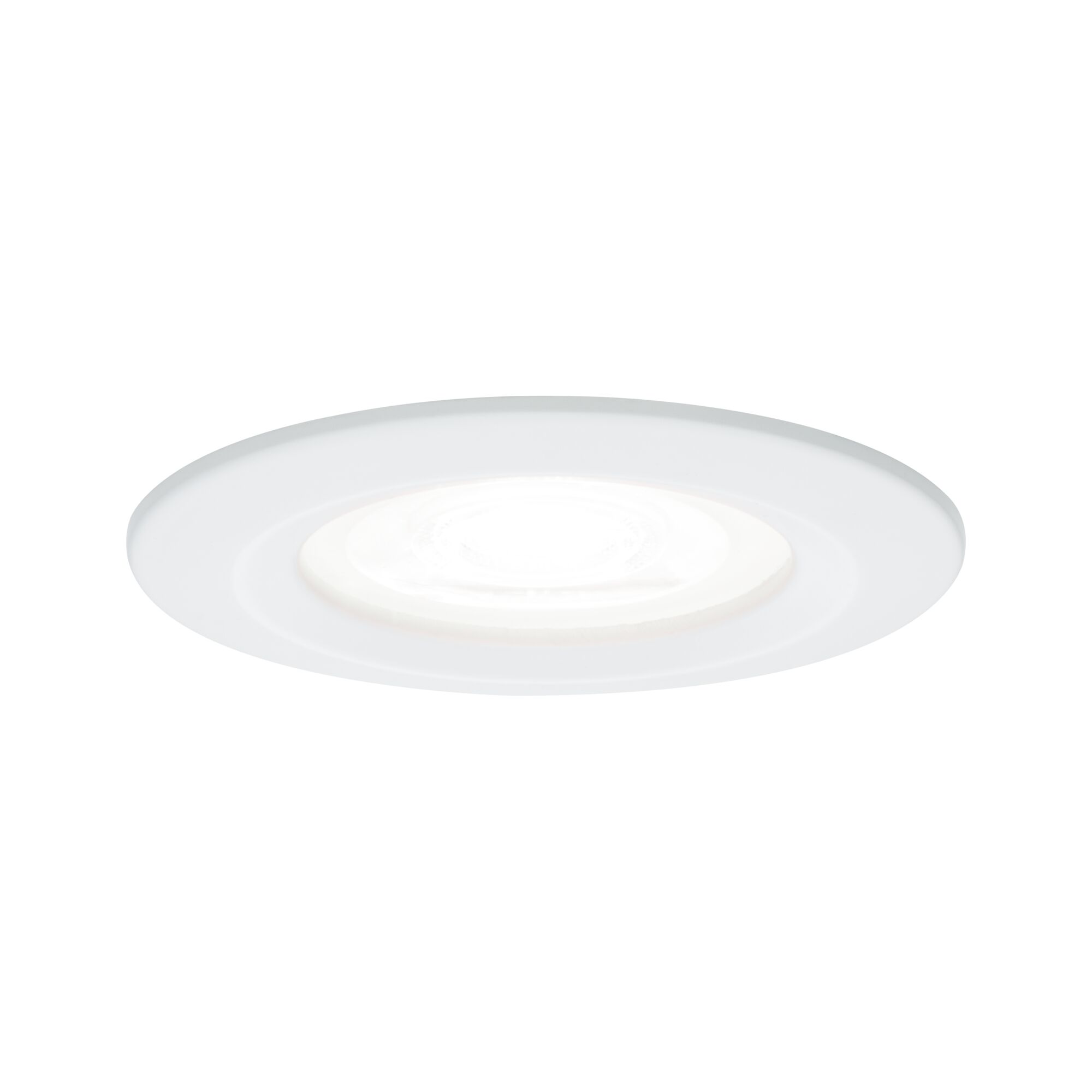 LED Recessed luminaire Nova Rigid IP44 round 78mm GU10 6,5W 470lm 230V 4000K Matt white Round white LED recessed light with matte frame for energy-efficient ceiling illumination