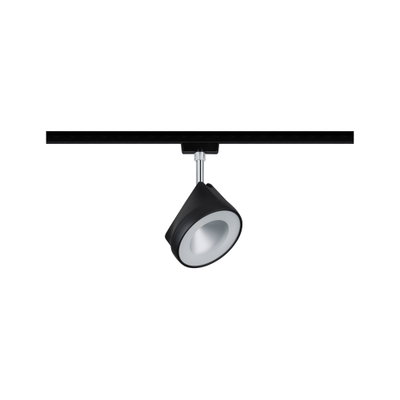 Spot LED noir en métal sur rail, luminaire moderne pour éclairage d'accentuation