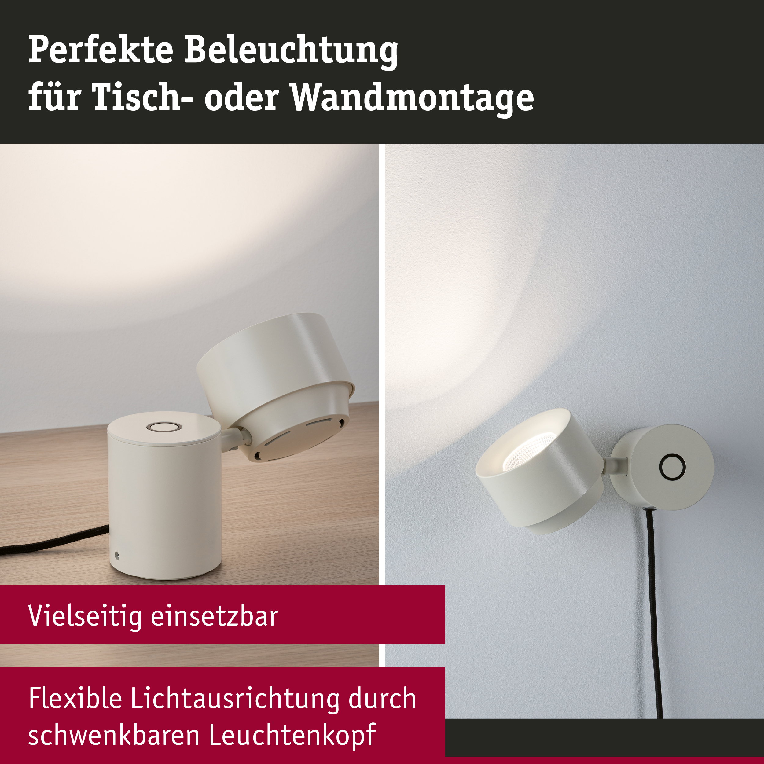 LED Tischleuchte 3-Step-Dim Pane 2700K 328lm 3W Creme