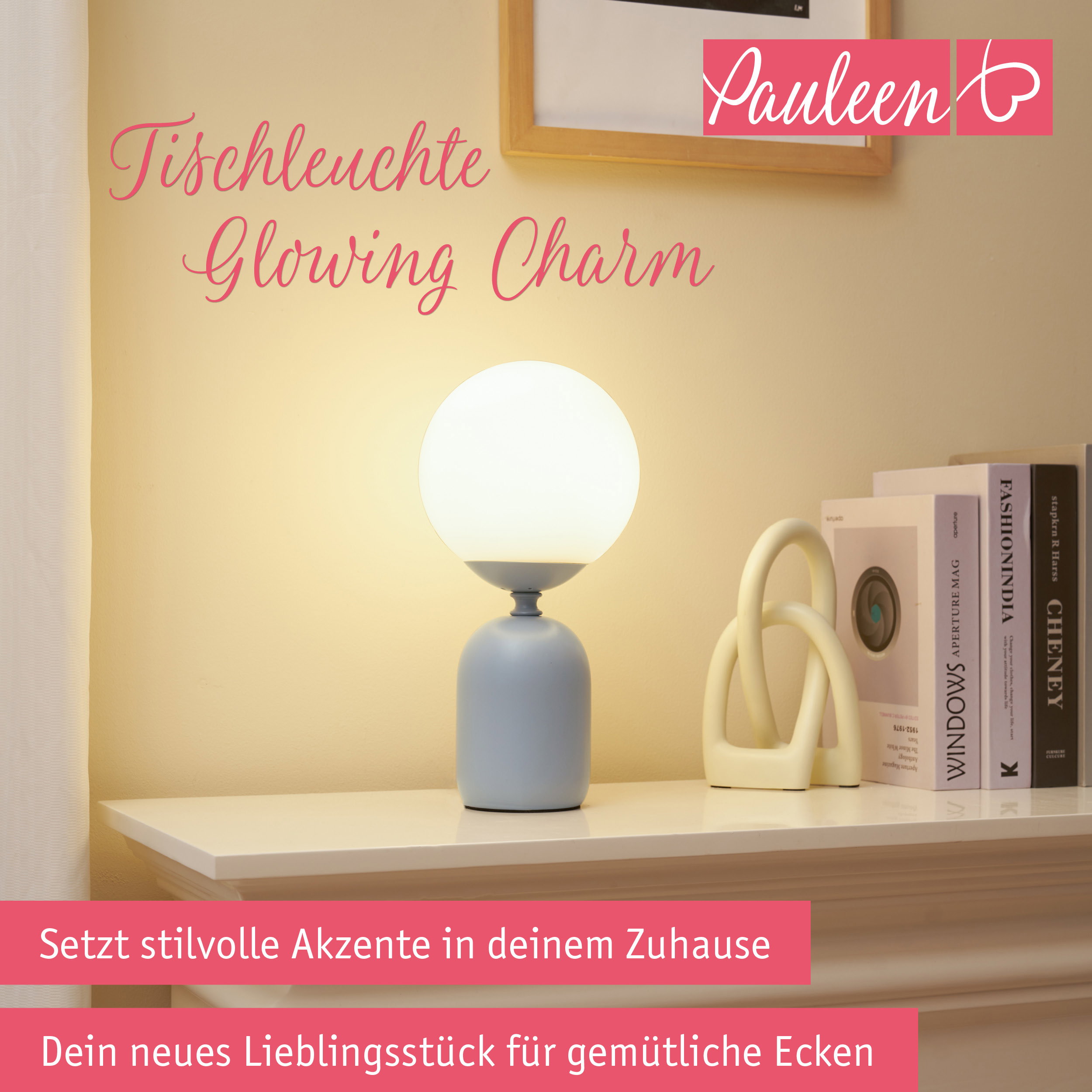 Paulmann Pauleen Tischleuchte Glowing Charm E14 max. 20W Steingrau/Weiß