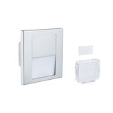 Vierkante LED-wand inbouwlamp van zilverkleurig aluminium met diffuser en accessoires voor binnenverlichting