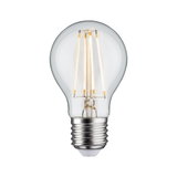 Klassisk LED-pære med klart glas og sølvbase til energieffektiv belysning