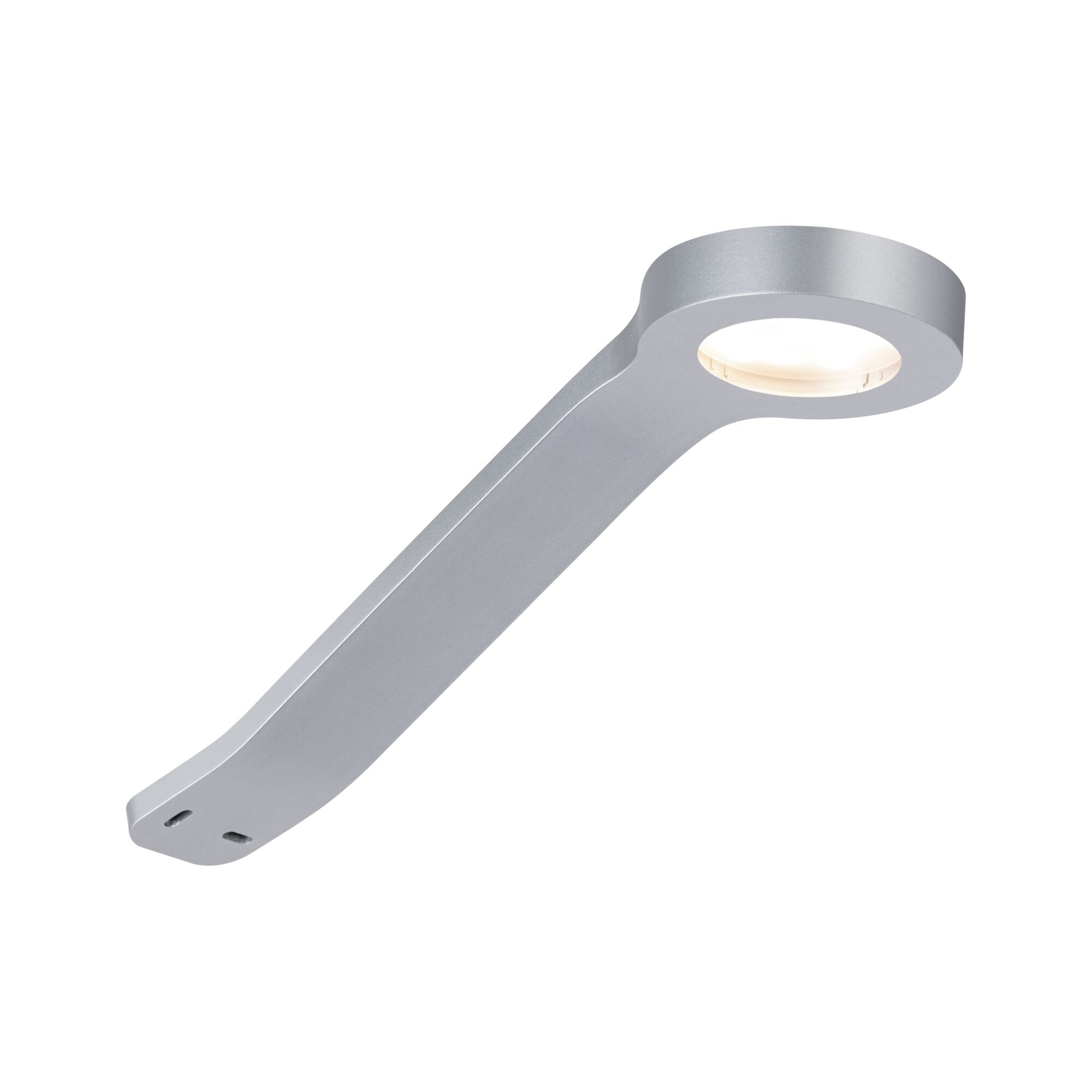 Moderner silberner LED-Wandleuchter aus Metall mit rundem Leuchtkopf für Innenbeleuchtung