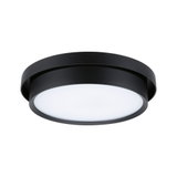 Plafonnier rond en métal noir avec diffuseur blanc pour éclairage intérieur moderne