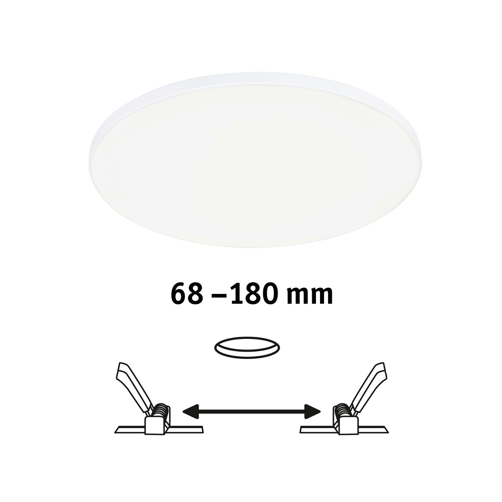 VariFit LED-indbygningspanel Veluna Edge IP44 rund 200mm 17W 1500lm 4000K Hvid dæmpbar