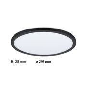 Runde Deckenleuchte mit schwarzem Metallrahmen und weißem Diffusor, energiesparende LED Lampe