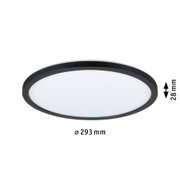 Runde Deckenleuchte mit schwarzem Metallrahmen und weißem Diffusor, energiesparende LED Lampe