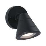 Black metal wall lamp with conical shape and integrated LED light for modern lighting solutions