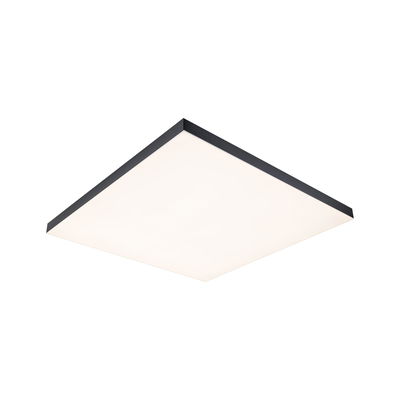 Plafonnier LED carré avec cadre noir et diffuseur blanc pour un éclairage intérieur moderne