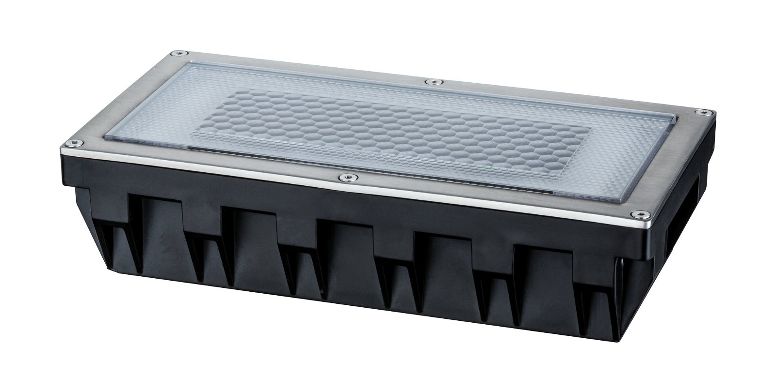 Solar LED Bodeneinbauleuchte Box IP67 2700K 7,5lm Edelstahl/Klar