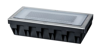 Rectangular LED recessed light with stainless steel frame and black plastic housing with honeycomb glass